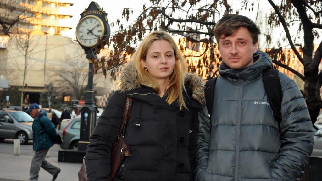 Victor Dobre cu prietena lui, Roberta Ioniță, care s-a implicat și ea în asociația